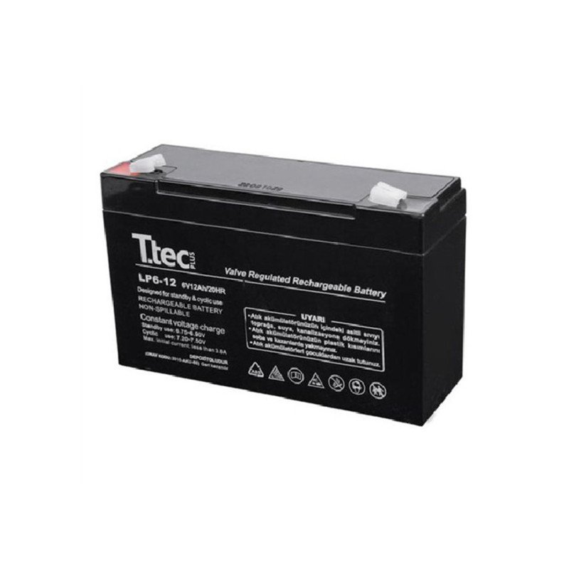 TTEC 6V 12Ah Bakımsız Kuru Akü 151x50x94 mm VRLA Akü