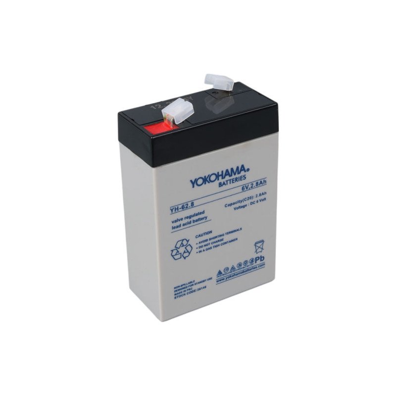 Yokohama YH-62.8 6V 2.8Ah VRLA Kuru Akü Valf Korumalı Dik Akü