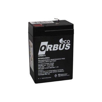 Orbus ECO ORB6-4 6V 4Ah Kuru Akü Işıldak Aküsü Bakımsız Şarjlı Akü