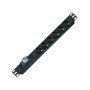 U3061 6'lı 16A Sigortalı Alüminyum Priz Ünitesi 3x1.5mm Kablolu 1.8 Metre
