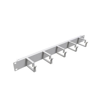 U6001 1U 5 Kancalı Metal Kablo Organizatörü Beyaz Rack Kabinet Organizer