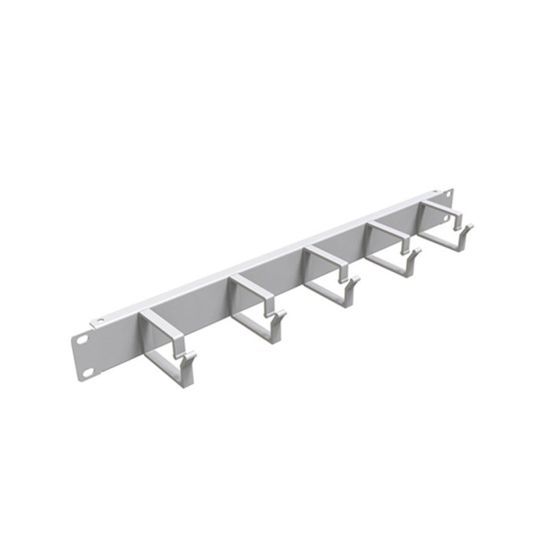 U6001 1U 5 Kancalı Metal Kablo Organizatörü Beyaz Rack Kabinet Organizer