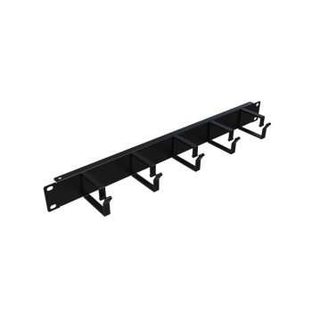 U6002 1U 5 Kancalı Metal Kablo Organizatörü Siyah Rack Kabinet Organizer