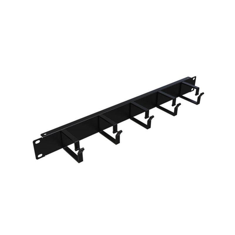 U6002 1U 5 Kancalı Metal Kablo Organizatörü Siyah Rack Kabinet Organizer