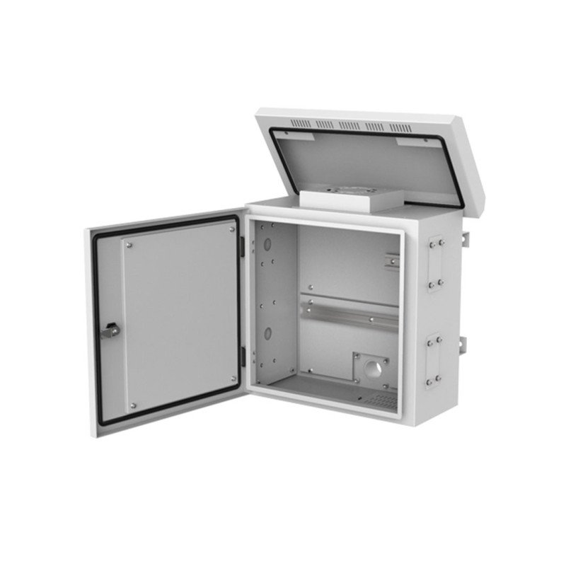 Çift Cidar Mini MOBESE Kabini 445x225x500mm Termostatlı Fan ve Direk Askı Aparatı Dahil