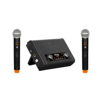 König K-302 EE UHF Çift El Telsiz Mikrofon 2 Kanal Kablosuz Mikrofon Sistemi