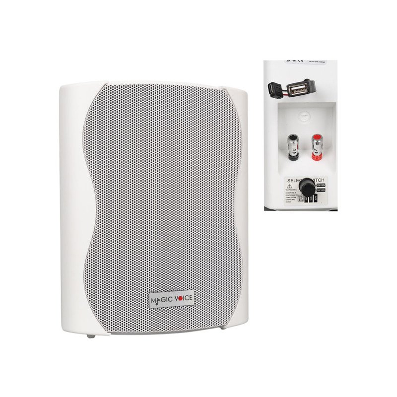 MagicVoice F-LHY4S 4 İnç 10W USB'li Hat Trafolu Duvar Tipi Hoparlör Beyaz
