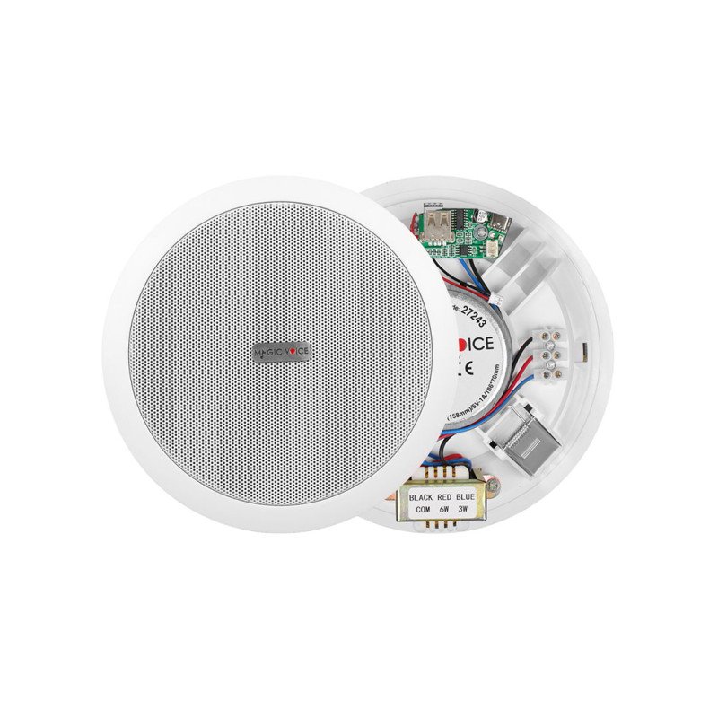 MagicVoice TPI-350 5.25 İnç 6W USB'li Hat Trafolu Alçıpan Tavan Hoparlörü Beyaz
