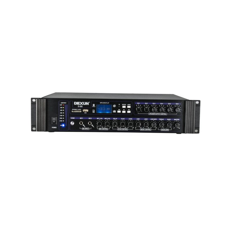 Dexun D-300 250W 6 Bölgeli USB Bluetooth Hat Trafolu Anfi 100V 70V