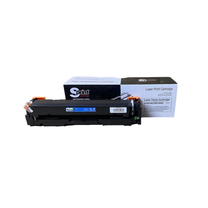 S Print CF541A 203A CRG-054 CRG-067 Cyan Mavi Muadil Toner 1300 Sayfa HP ve Canon Yazıcı Uyumlu