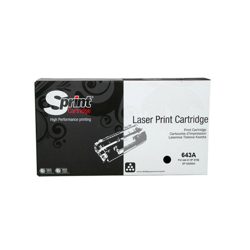 S Print Q5950A 643A Black Muadil Toner 11.000 Sayfa HP Color LaserJet 4700 Serisi Uyumlu