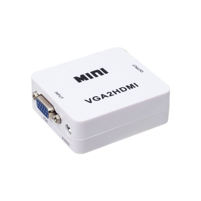 Powermaster PM-18698 VGA to HDMI Ses Girişli Mini Dönüştürücü Adaptör Full HD 1080P