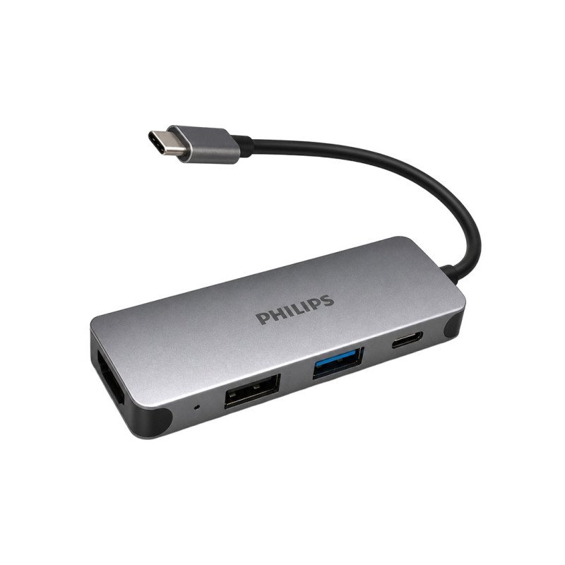 Philips SWR1607G/93 USB-C 4'ü 1 Arada Hub 4K HDMI USB 3.0 USB 2.0 60W PD