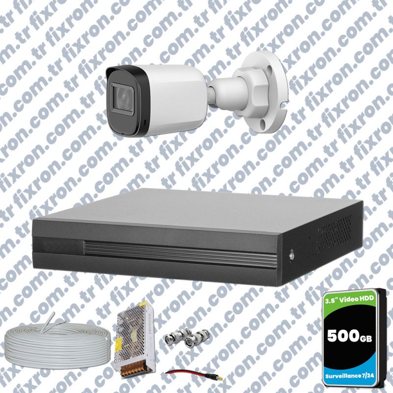Dahua Full HD 1 Kameralı Güvenlik Kamerası + 500GB HDD