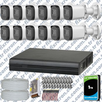 Dahua Full HD 12 Kameralı Güvenlik Kamerası + 1TB HDD
