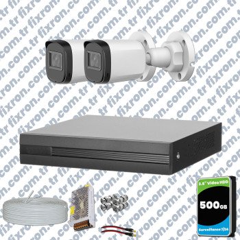 Dahua Full HD 2 Kameralı Güvenlik Kamerası + 500GB HDD