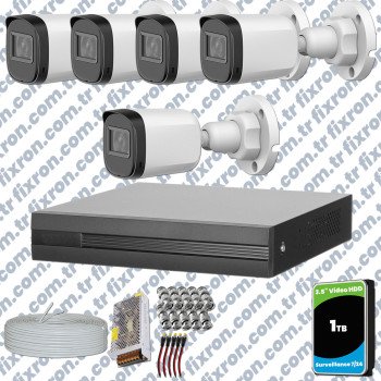 Dahua Full HD 5 Kameralı Güvenlik Kamerası + 1TB HDD