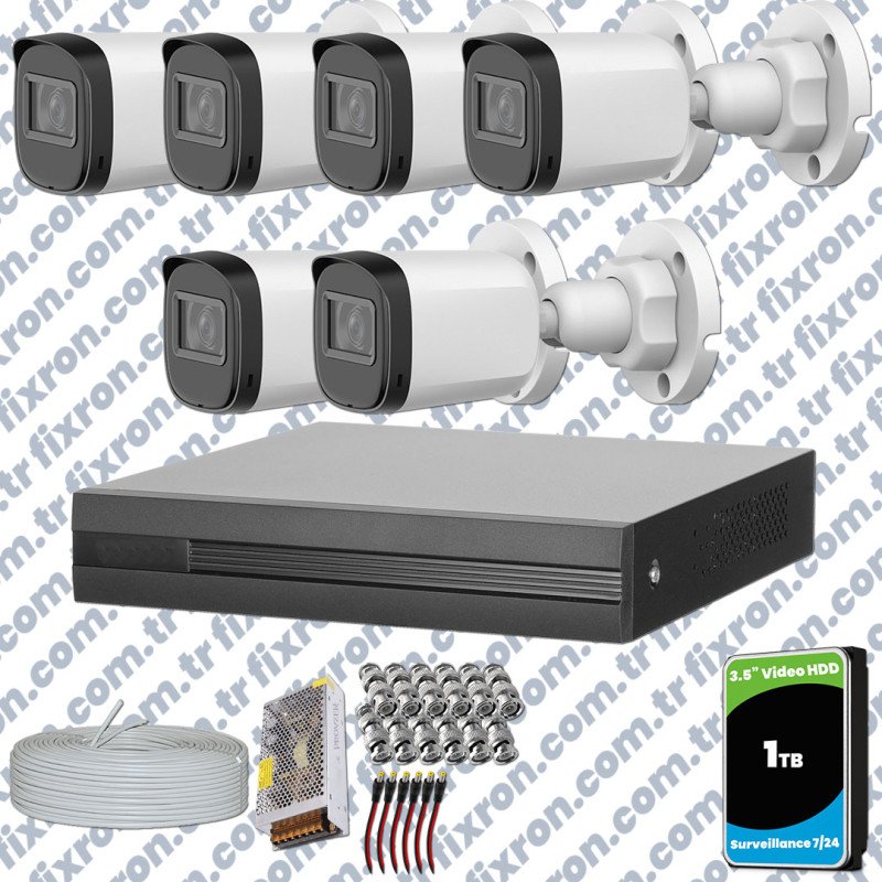 Dahua Full HD 6 Kameralı Güvenlik Kamerası + 1TB HDD
