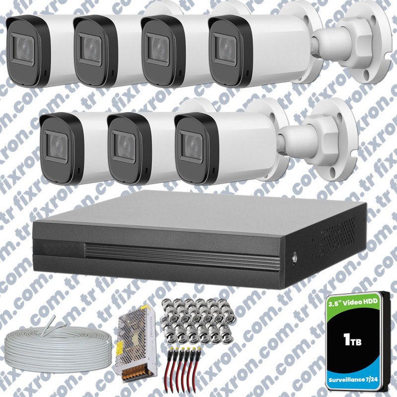 Dahua Full HD 7 Kameralı Güvenlik Kamerası + 1TB HDD
