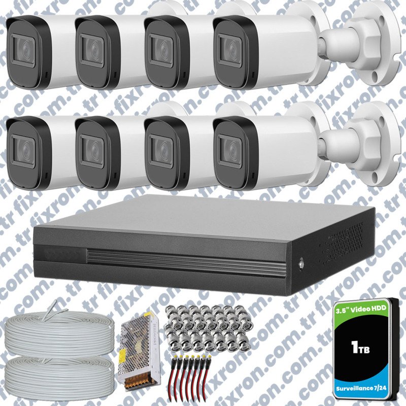 Dahua Full HD 8 Kameralı Güvenlik Kamerası + 1TB HDD