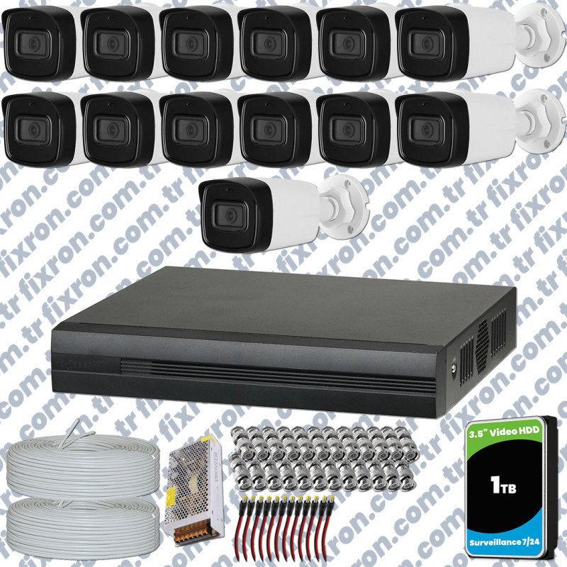 Dahua 13 Kameralı Full HD 40 Metre Gece Görüşlü Güvenlik Kamerası