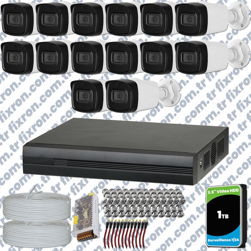Dahua 14 Kameralı Full HD 40 Metre Gece Görüşlü Güvenlik Kamerası