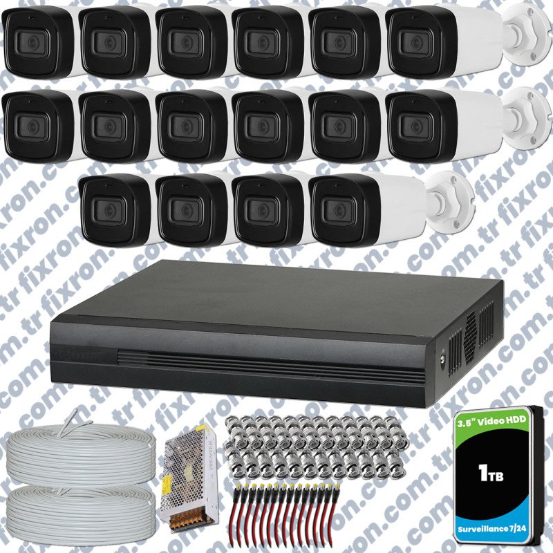Dahua 16 Kameralı Full HD 40 Metre Gece Görüşlü Güvenlik Kamerası