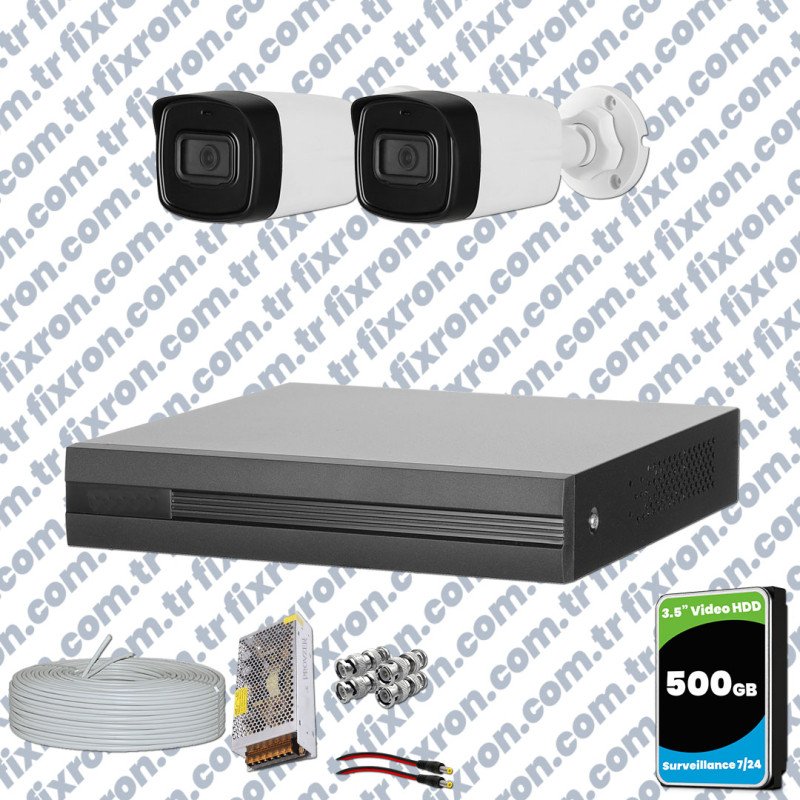 Dahua 2 Kameralı Full HD 40 Metre Gece Görüşlü Güvenlik Kamerası