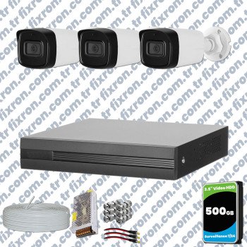 Dahua 3 Kameralı Full HD 40 Metre Gece Görüşlü Güvenlik Kamerası