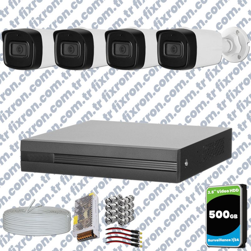 Dahua 4 Kameralı Full HD 40 Metre Gece Görüşlü Güvenlik Kamerası