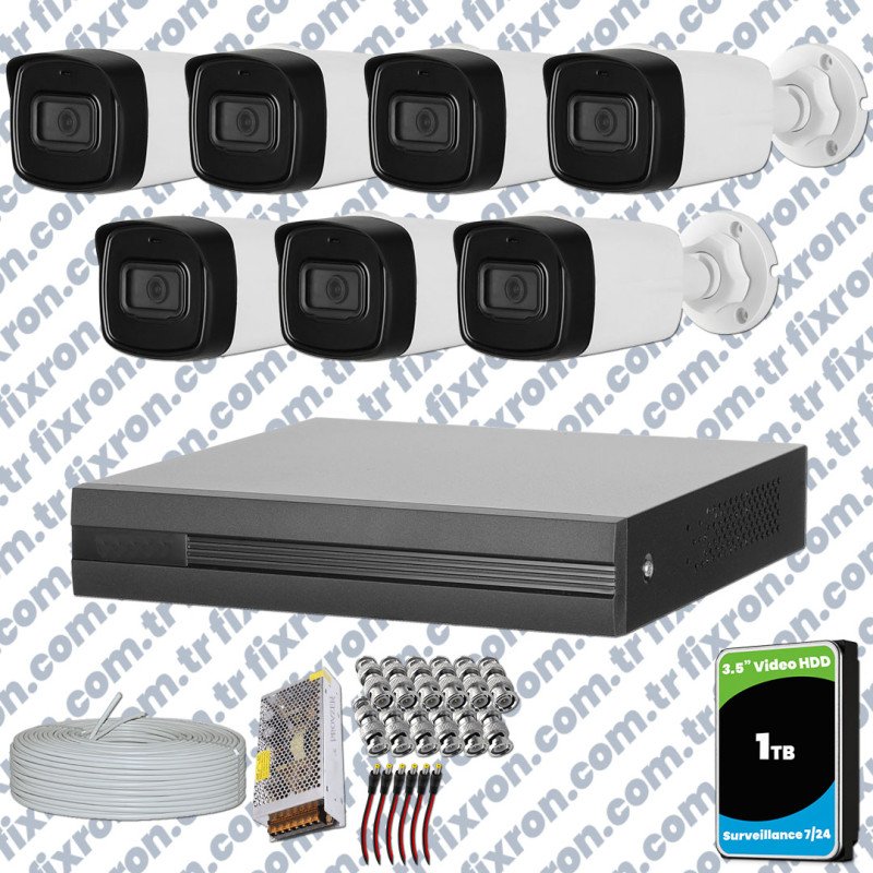 Dahua 7 Kameralı Full HD 40 Metre Gece Görüşlü Güvenlik Kamerası