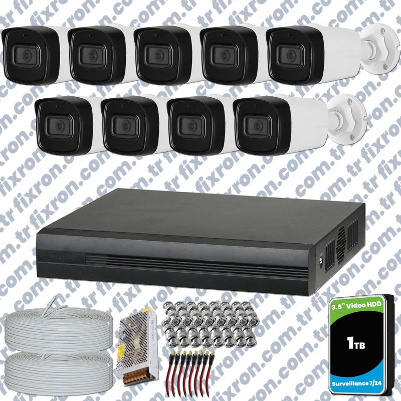 Dahua 9 Kameralı Full HD 40 Metre Gece Görüşlü Güvenlik Kamerası