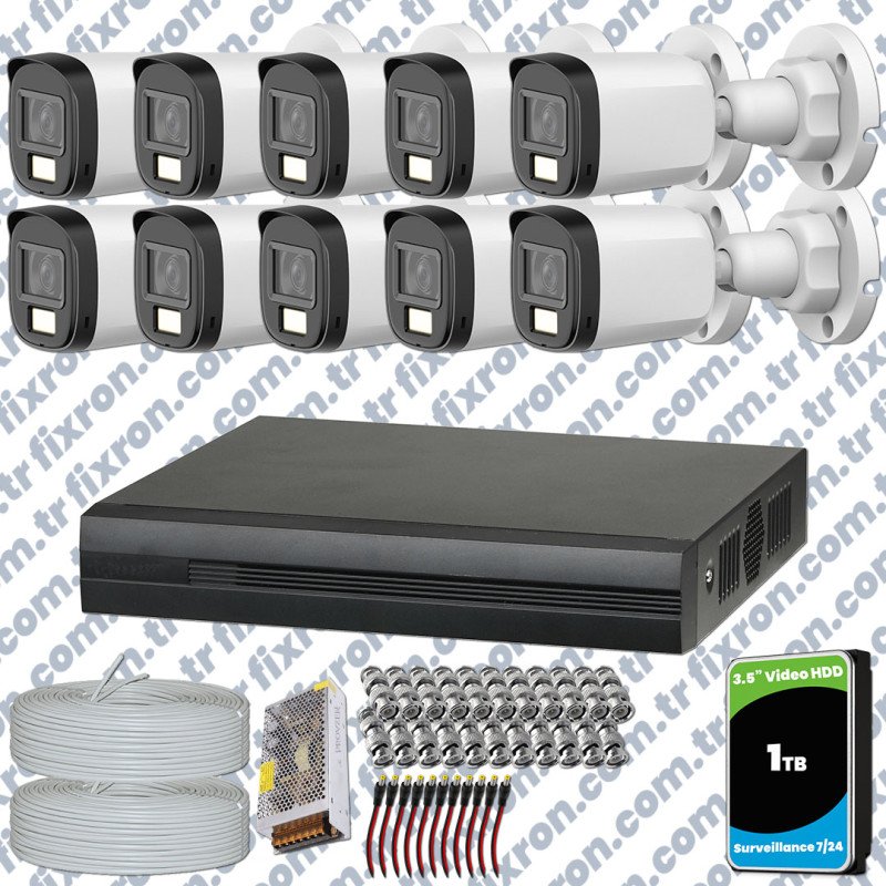 Dahua 12 Kameralı Full HD Fullcolor Mikrofonlu Güvenlik Kamerası