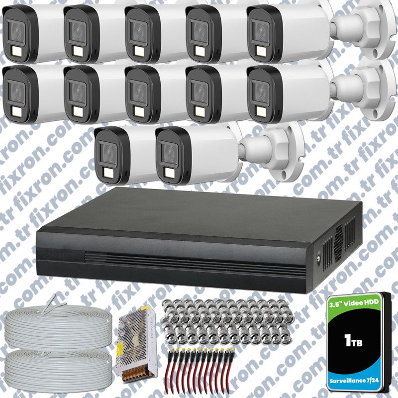 Dahua 14 Kameralı Full HD Fullcolor Mikrofonlu Güvenlik Kamerası