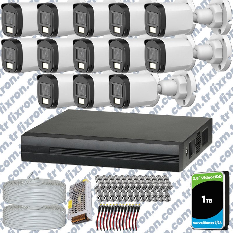 Dahua 15 Kameralı Full HD Fullcolor Mikrofonlu Güvenlik Kamerası