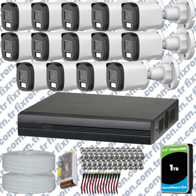 Dahua 16 Kameralı Full HD Fullcolor Mikrofonlu Güvenlik Kamerası