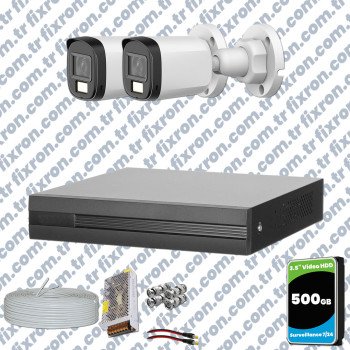 Dahua 2 Kameralı Full HD Fullcolor Mikrofonlu Güvenlik Kamerası
