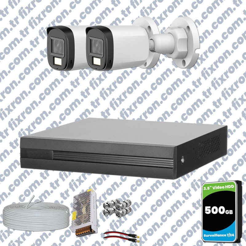Dahua 2 Kameralı Full HD Fullcolor Mikrofonlu Güvenlik Kamerası