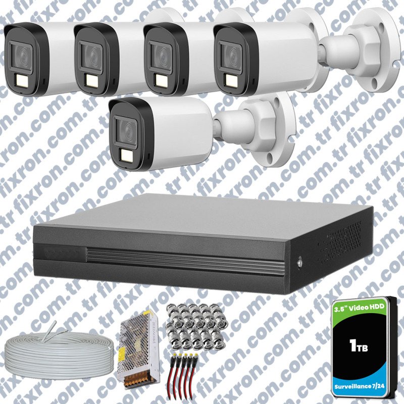 Dahua 5 Kameralı Full HD Fullcolor Mikrofonlu Güvenlik Kamerası