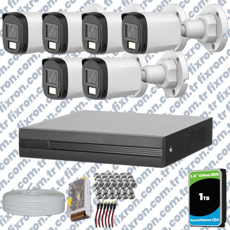 Dahua 6 Kameralı Full HD Fullcolor Mikrofonlu Güvenlik Kamerası