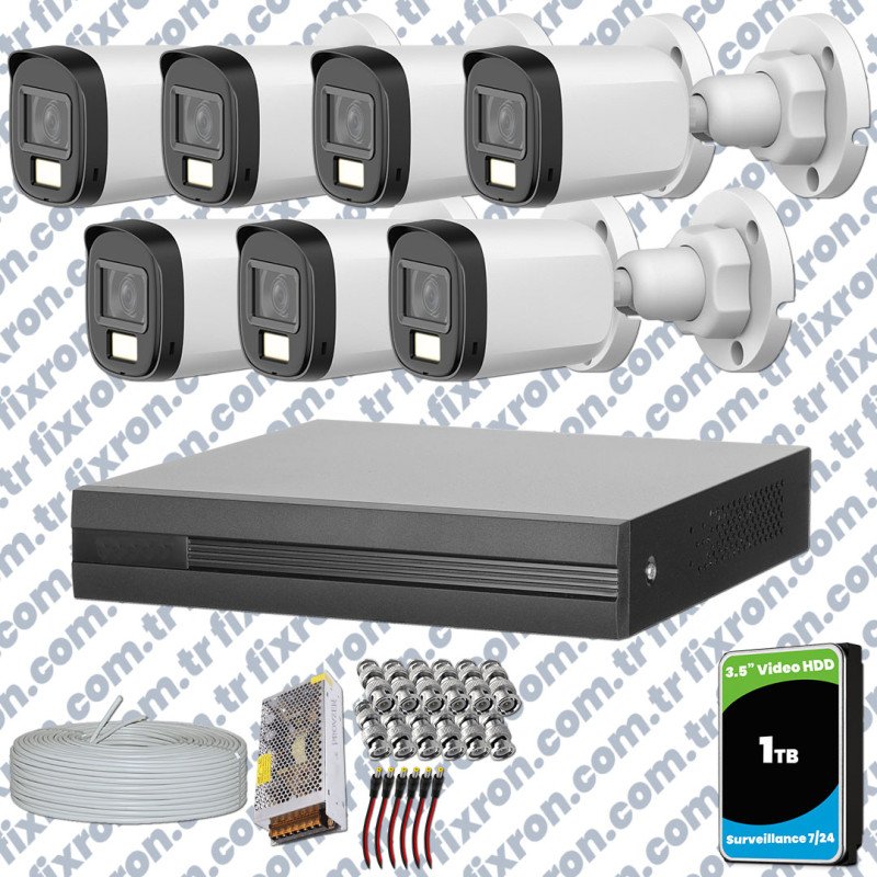 Dahua 7 Kameralı Full HD Fullcolor Mikrofonlu Güvenlik Kamerası