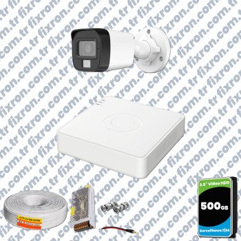 Hikvision 1 Kamera Hibrit ColorVu Full HD Güvenlik Kamera Olay Anında bildirim