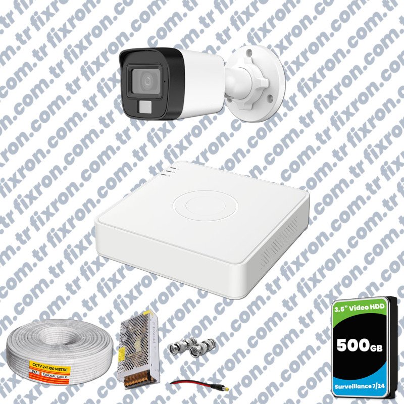 Hikvision 1 Kamera Hibrit ColorVu Full HD Güvenlik Kamera Olay Anında bildirim