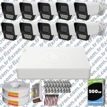 Phoenix Hikvision 10’lu Full HD Güvenlik Kamerası Seti Renkli Gece Görüşlü, Olay Anında Bildirim