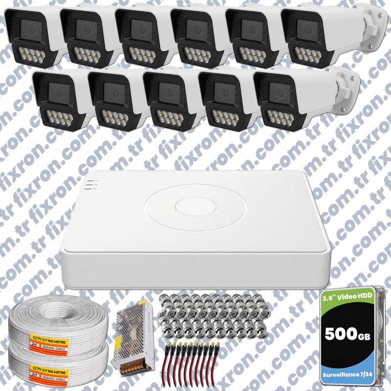 Phoenix Hikvision 11’li Full HD Güvenlik Kamerası Seti Renkli Gece Görüşlü, Olay Anında Bildirim