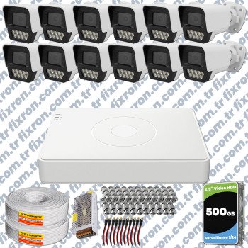 Phoenix Hikvision 12’li Full HD Güvenlik Kamerası Seti Renkli Gece Görüşlü, Olay Anında Bildirim