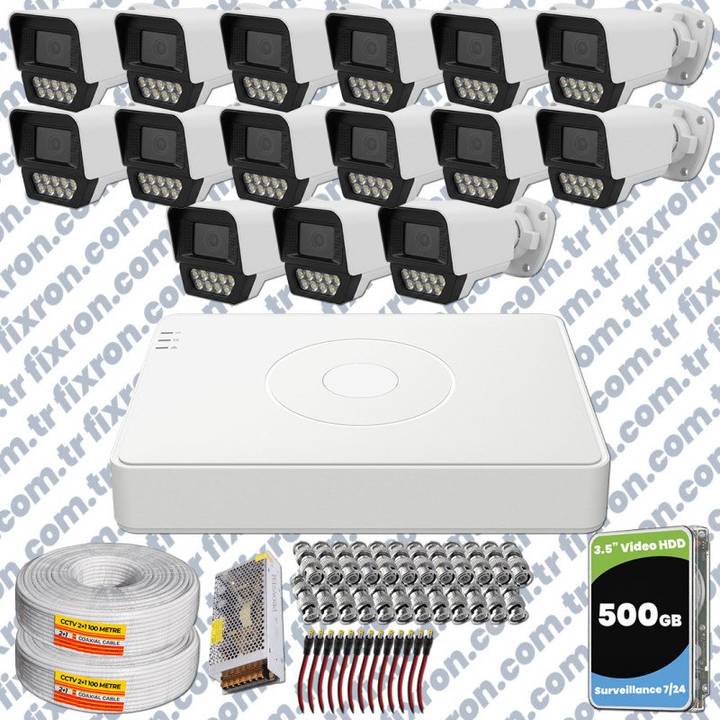 Phoenix Hikvision 15’li Full HD Güvenlik Kamerası Seti Renkli Gece Görüşlü, Olay Anında Bildirim