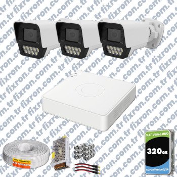 Phoenix Hikvision 3’lü Full HD Güvenlik Kamerası Seti Renkli Gece Görüşlü, Olay Anında Bildirim
