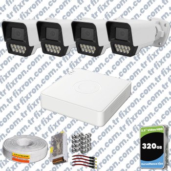 Phoenix Hikvision 4’lü Full HD Güvenlik Kamerası Seti Renkli Gece Görüşlü, Olay Anında Bildirim