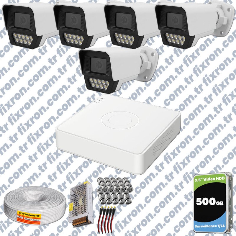 Phoenix Hikvision 5’li Full HD Güvenlik Kamerası Seti Renkli Gece Görüşlü, Olay Anında Bildirim